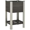 vidaXL Lit sur&eacute;lev&eacute; de jardin avec &eacute;tag&egrave;re 50x50x90 cm WPC Gris