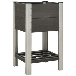 vidaXL Lit sur&eacute;lev&eacute; de jardin avec &eacute;tag&egrave;re 50x50x90 cm WPC Gris