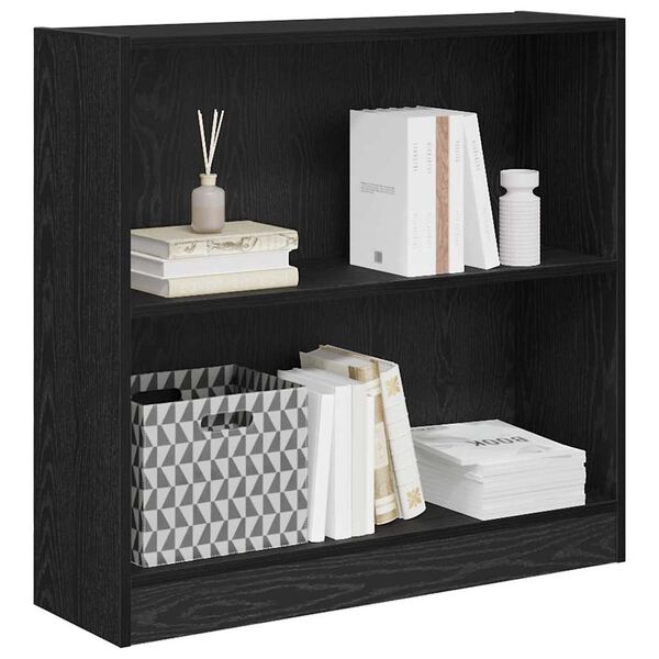 vidaXL &Eacute;tag&egrave;re Ch&ecirc;ne noir 80 x 24 x 76 cm Bois d'ing&eacute;nierie