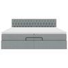 VidaXL Cadre de lit ottoman et matelas gris clair 200x200cm tissu