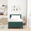 vidaXL Lit &agrave; ressort LED avec matelas Vert fonc&eacute; 90 x 190 cm Velours