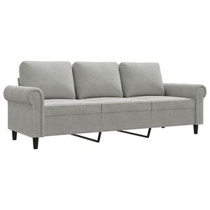 vidaXL Canap&eacute; &agrave; 3 places Gris clair 180 cm Velours