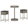 vidaXL Ensemble de bar de jardin 3 pcs et coussins gris r&eacute;sine tress&eacute;e