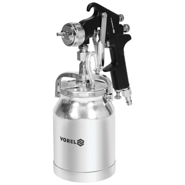 VOREL Pistolet de pulv&eacute;risation HVLP avec godet &agrave; liquide 1000 ml