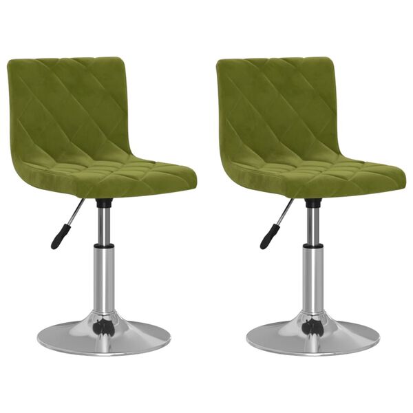 vidaXL Chaises pivotantes &agrave; manger lot de 2 vert clair velours