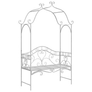 vidaXL Banc de jardin avec coussin Blanc 104 x 54 x 93cm Acier