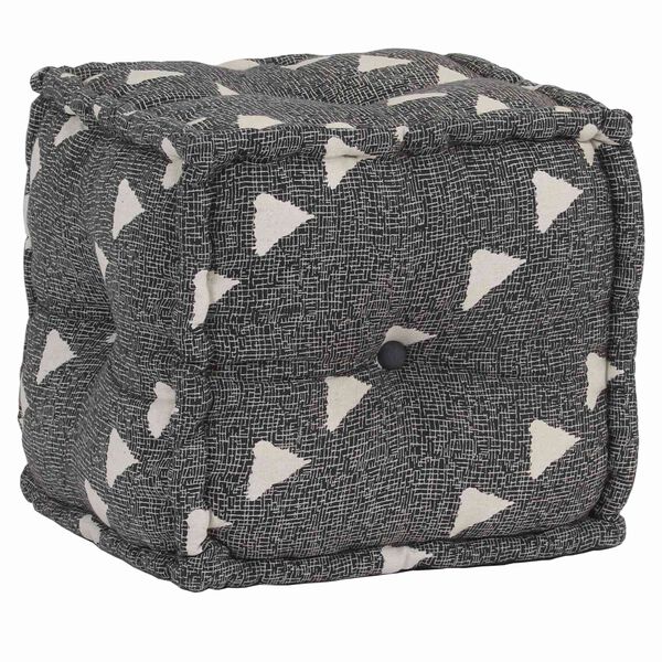 vidaXL Pouffes G&eacute;om&eacute;trique Gris et blanc 40 x 40 x 40 cm tissu