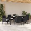 vidaXL Ensemble de salle &agrave; manger pour jardin 7 pcs Noir polyrotin