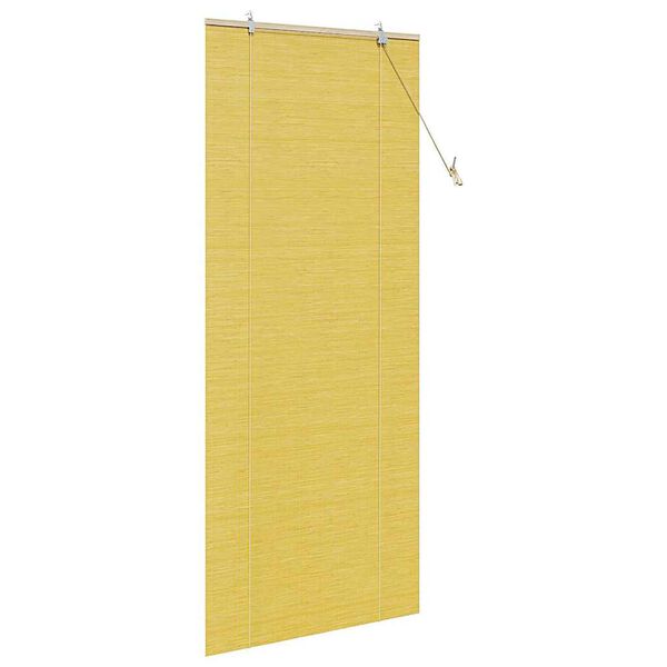 vidaXL Store enrouleur avec des rideaux Jaune 80 x 220 cm Bambou