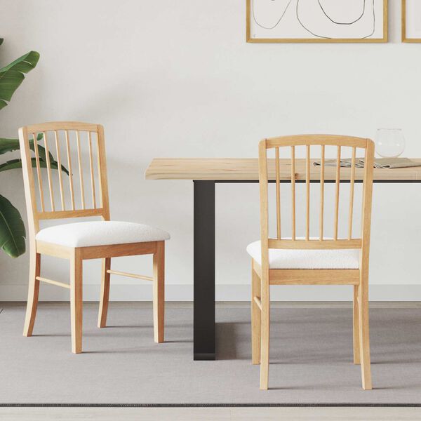 vidaXL Chaises de salle &agrave; manger 2 pcs Naturel 50 x 52,5 x 91 cm