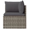 vidaXL Canap&eacute; d'angle de jardin et coussin Gris 57x57x56 cm Poly rotin