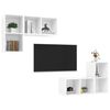 vidaXL Meubles TV muraux 4 pcs Blanc brillant Bois d'ing&eacute;nierie