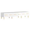 vidaXL Meuble TV Blanc brillant 150x34,5x30 cm Bois d'ing&eacute;nierie