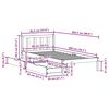 vidaXL Cadre de lit sans matelas cire marron 90x200 cm bois pin massif