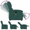 vidaXL Fauteuil inclinable de massage Vert fonc&eacute; Tissu