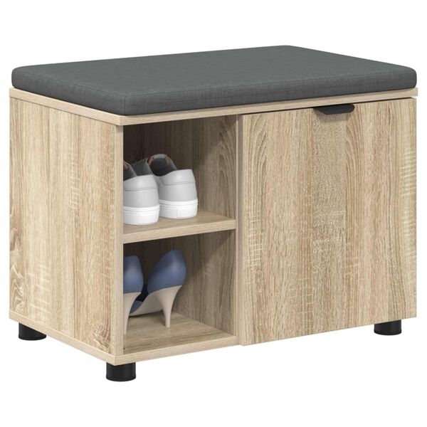 vidaXL Banc d'entr&eacute;e avec coussin Ch&ecirc;ne Sonoma 60 x 38 x 46 cm