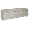 vidaXL Boîte de rangement Blanc 110 cm Rotin kubu naturel et acajou