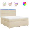 vidaXL Sommier &agrave; lattes de lit avec matelas Cr&egrave;me 200x200 cm Tissu