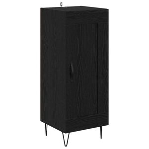 vidaXL Buffet Ch&ecirc;ne noir 34,5 x 34 x 90 cm Bois d'ing&eacute;nierie et fer