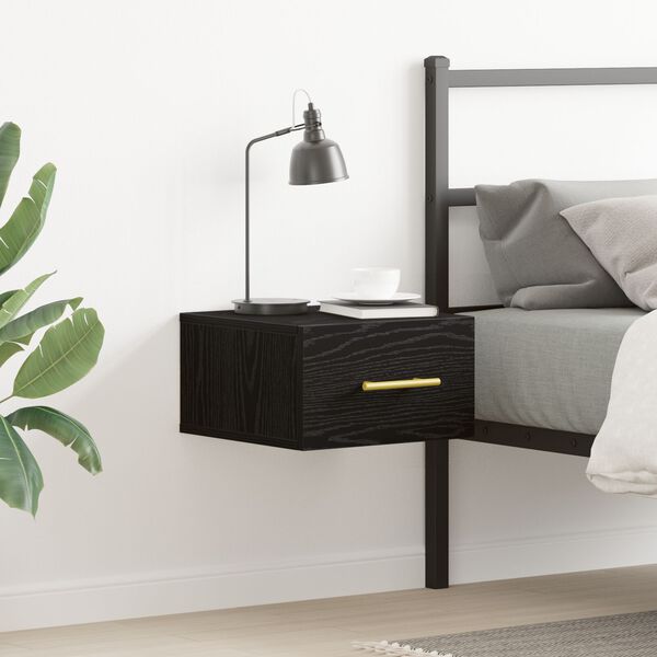 vidaXL Cabinet de chevet Ch&ecirc;ne noir 35 x 35 x 20 cm Bois d'ing&eacute;nierie