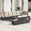 vidaXL Ensemble de canap&eacute; de jardin 8 pcs Noir et Cr&egrave;me Polyrotin