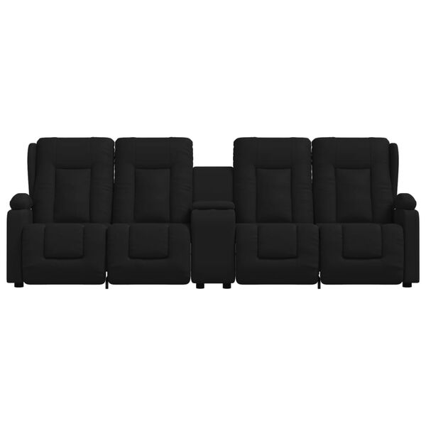 vidaXL Fauteuil inclinable et porte-gobelets 4 places noir similicuir