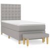 vidaXL Sommier &agrave; lattes de lit avec matelas Gris clair 80x200 cm Tissu
