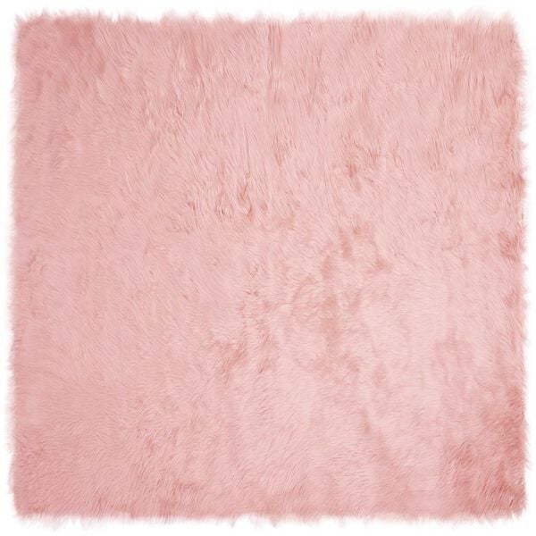 vidaXL Tapis en fausse Tafalla Rose 200 x 200 cm Polyester