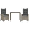 vidaXL Ensemble &agrave; manger de jardin et coussins 7 pcs gris rotin