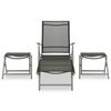 vidaXL Salon de jardin 3 pcs textil&egrave;ne et aluminium argent&eacute;