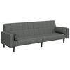 vidaXL Canap&eacute;-lit &agrave; 2 places avec repose-pied gris fonc&eacute; tissu