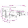 vidaXL Salon de jardin 4 pcs avec coussins bois massif