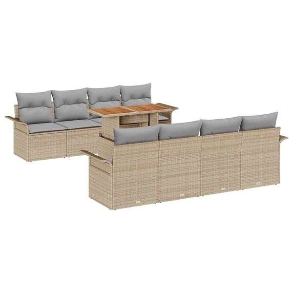 vidaXL Ensemble de canap&eacute; de jardin 7 pcs Beige et Gris clair