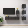 vidaXL Ensemble de meubles TV 6 pcs Gris brillant Bois d'ing&eacute;nierie