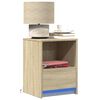 vidaXL Armoire de chevet avec lumi&egrave;res LED ch&ecirc;ne sonoma