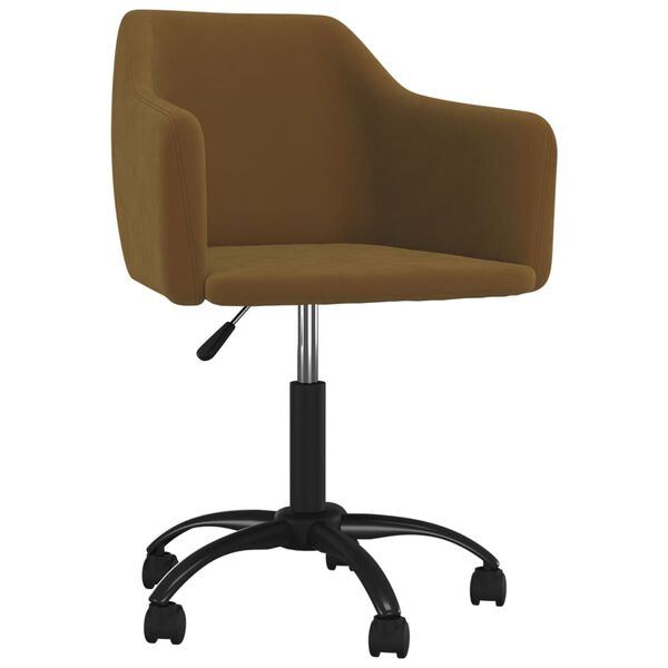 vidaXL Chaises &agrave; manger pivotantes lot de 4 Marron Velours