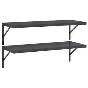 vidaXL &Eacute;tag&egrave;res murales 2 pcs 100x40 cm noir acier inoxydable