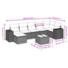 vidaXL Salon de jardin 8 pcs avec coussins noir r&eacute;sine tress&eacute;e