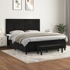 vidaXL Sommier &agrave; lattes de lit et matelas Noir 160x200 cm Velours