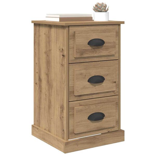 vidaXL Cabinet de chevet avec tiroir Ch&ecirc;ne artisanal 39 x 39 x 67,5 cm