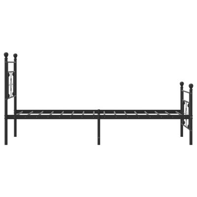 vidaXL Cadre de lit métal sans matelas avec pied de lit noir 107x203cm