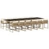 vidaXL Ensemble &agrave; manger de jardin et coussins 13 pcs beige