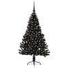 vidaXL Sapin de Noël artificiel pré-éclairé Noir 120 cm PVC