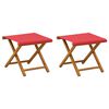 vidaXL Chaise Longue 2 pcs Bois d'eucalyptus massif Rouge
