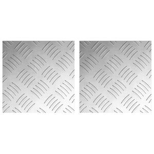 vidaXL Nez de marche Carr&eacute; 2 pcs Argent&eacute; 20 x 20 cm Aluminium