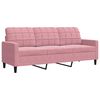vidaXL Ensemble de canap&eacute;s 3 pcs avec coussins Rose Velours