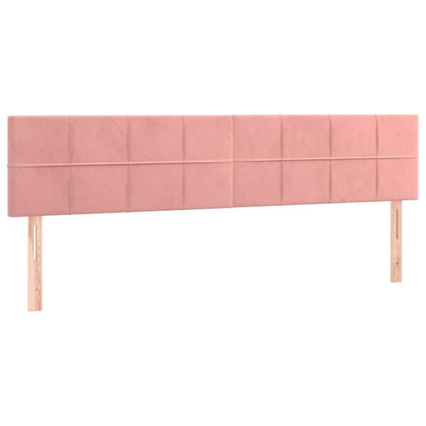 vidaXL T&ecirc;tes de lit 2 pcs Rose 80x5x78/88 cm Velours