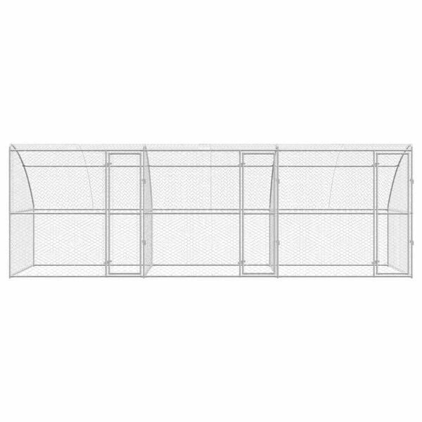 vidaXL Kennel pour Chiens 3 pcs Argent&eacute; 6 x 2 x 2 m Acier