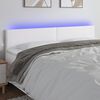 vidaXL T&ecirc;te de lit &agrave; LED Blanc 180x5x78/88 cm Similicuir