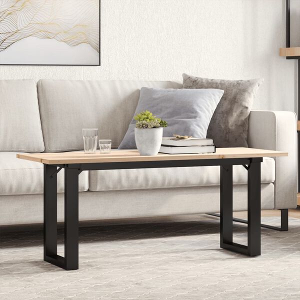 vidaXL Table basse cadre en O 110x40x45 cm bois de pin massif et acier